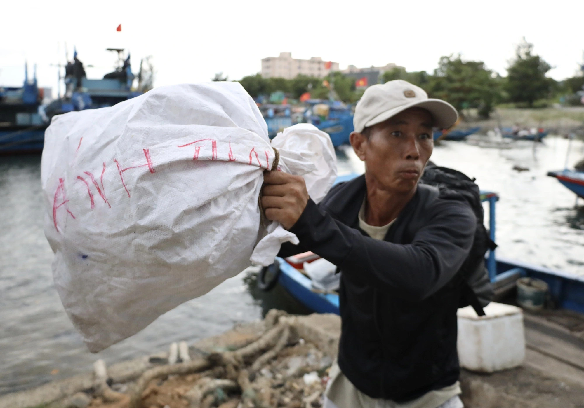 Bão số 5: Ngư dân miền Trung tất tả bốc cá, rời tàu về quê tránh bão- Ảnh 2.