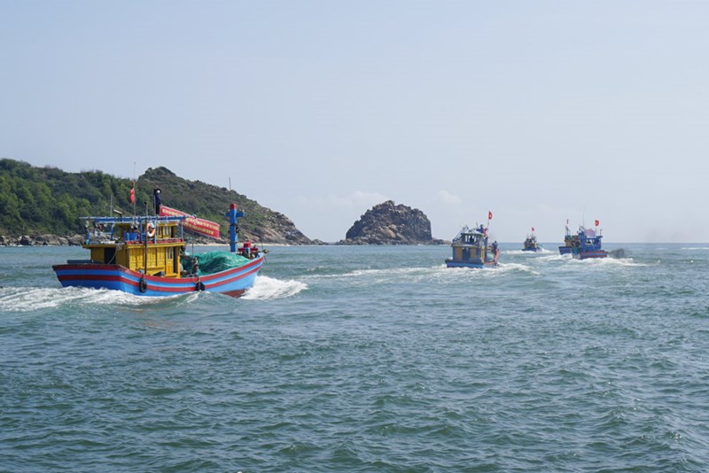 Tàu thuyền của tỉnh Gia Lai hoạt động trên biển. Ảnh: Hoài Phương