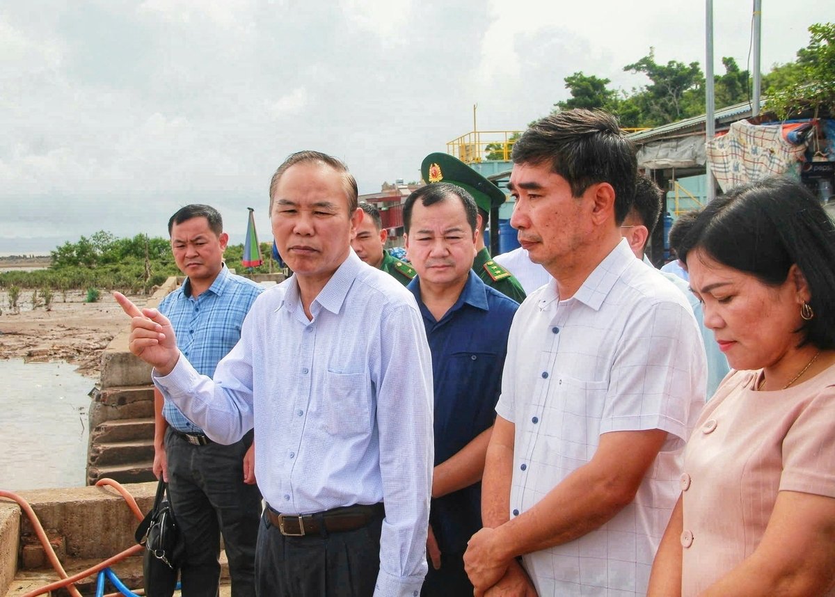 Thứ trưởng Bộ Nông nghiệp và Môi trường Phùng Đức Tiến chỉ ra những điểm nghẽn cố hữu trong chống khai thác IUU của TP Hải Phòng và yêu cầu khắc phục ngay. Ảnh: Đinh Mười.