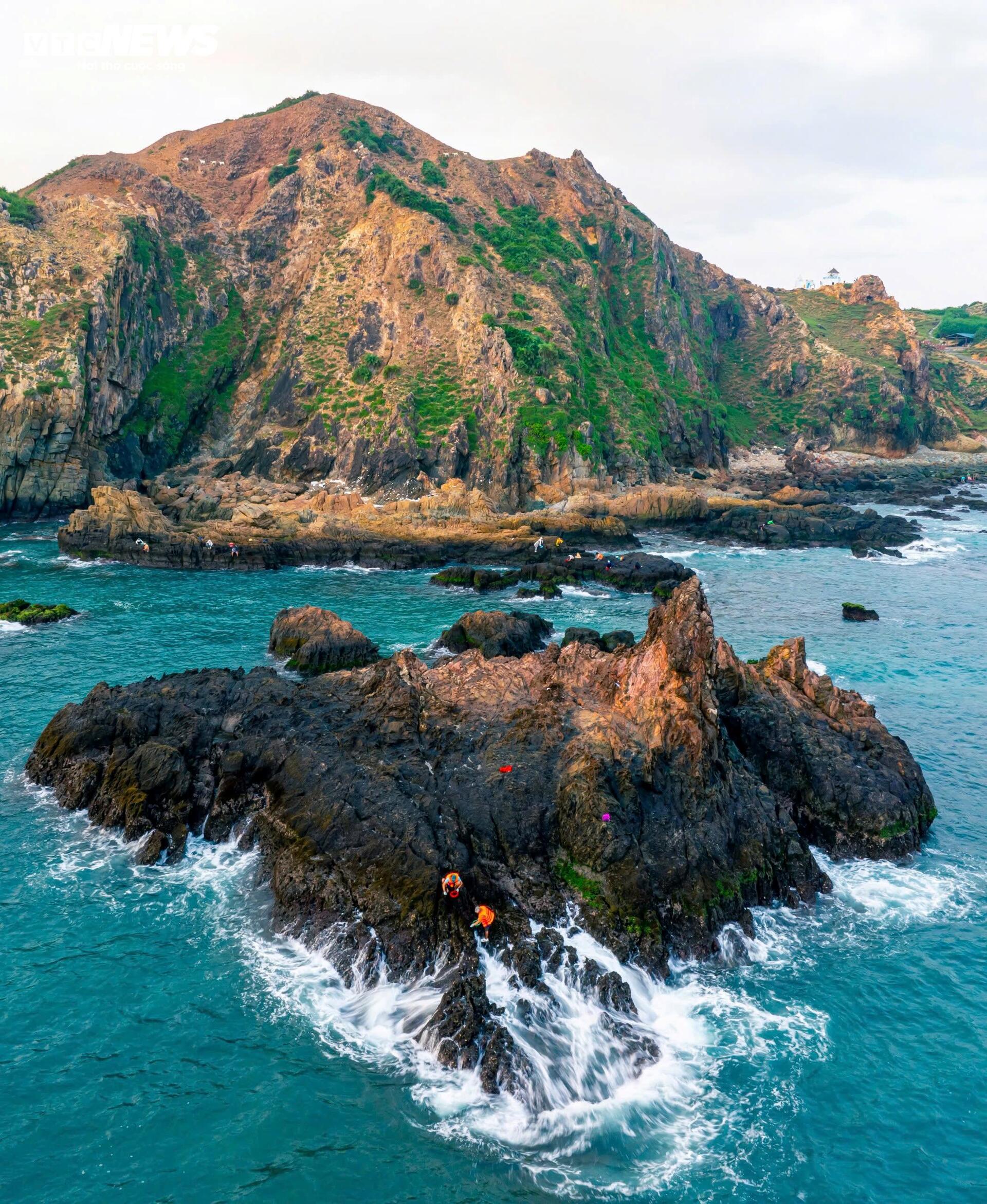 Chênh vênh đu gành, bám đá cạo rong mứt ở biển Gia Lai - 3