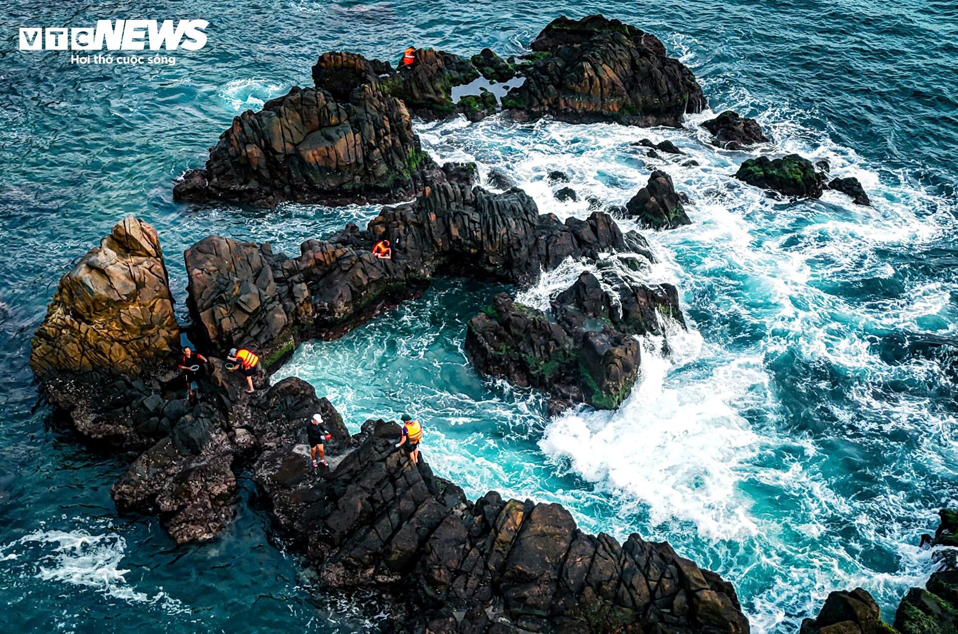 Chênh vênh đu gành, bám đá cạo rong mứt ở biển Gia Lai - 4