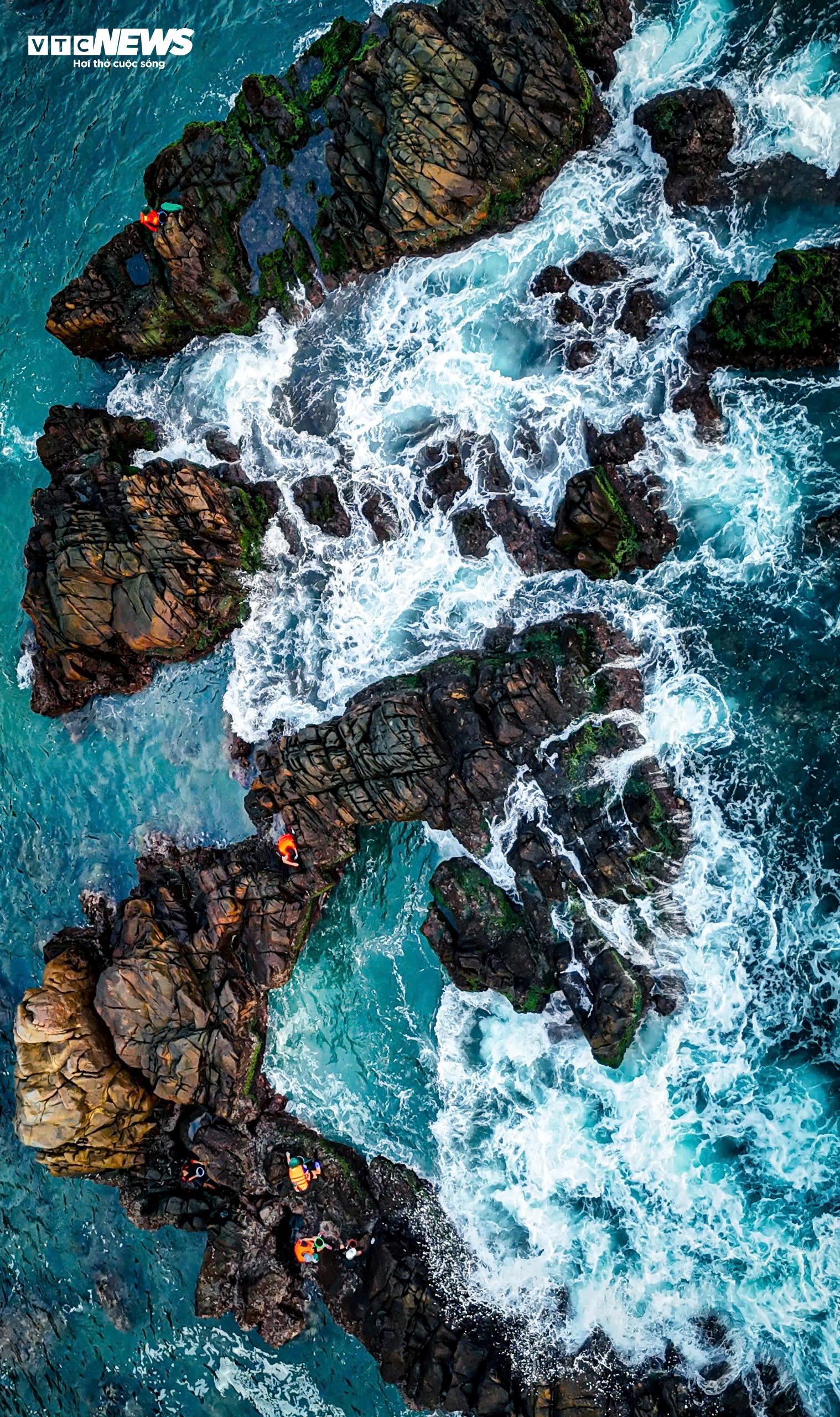 Chênh vênh đu gành, bám đá cạo rong mứt ở biển Gia Lai - 1