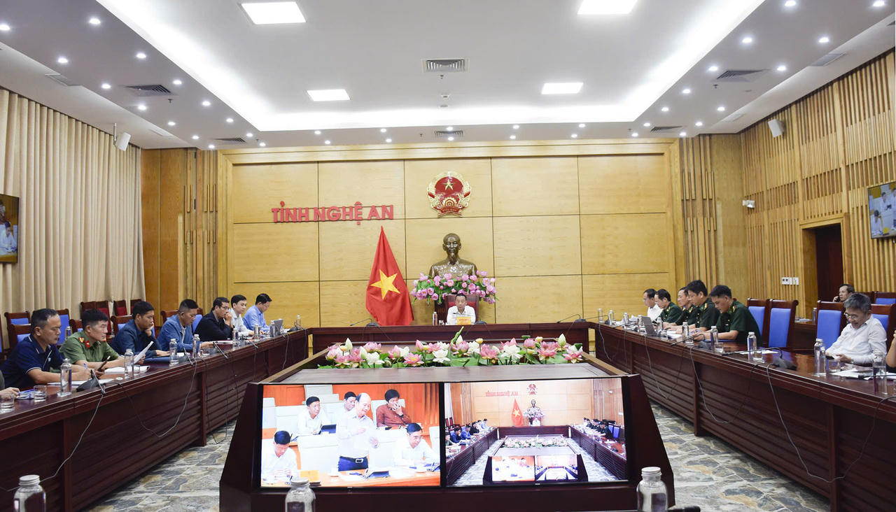 Điểm cầu Nghệ An tại Phiên họp chiều 27/10 của Ban Chỉ đạo Quốc gia về chống khai thác thuỷ sản bất hợp pháp, không báo cáo, không theo quy định.