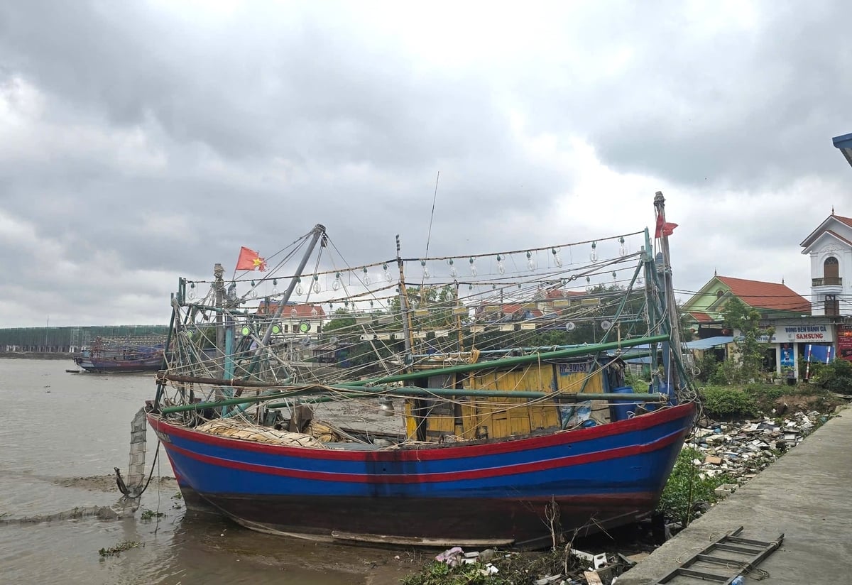 Một con tàu đã nằm bờ được 8 tháng liên tục tại Lập Lễ. Ảnh: Đinh Mười.