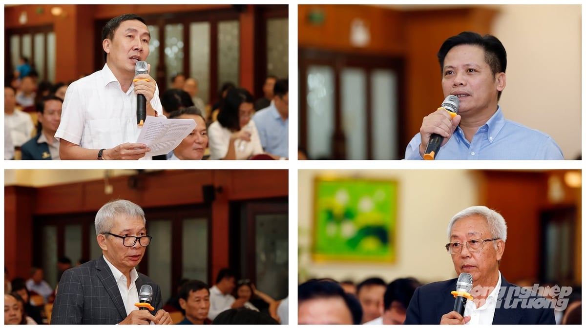 Các đại biểu tham dự và phát biểu tại Hội nghị với các hiệp hội ngành hàng về thúc đẩy xuất khẩu nông, lâm, thủy sản 6 tháng cuối năm 2026. Ảnh: Khương Trung.