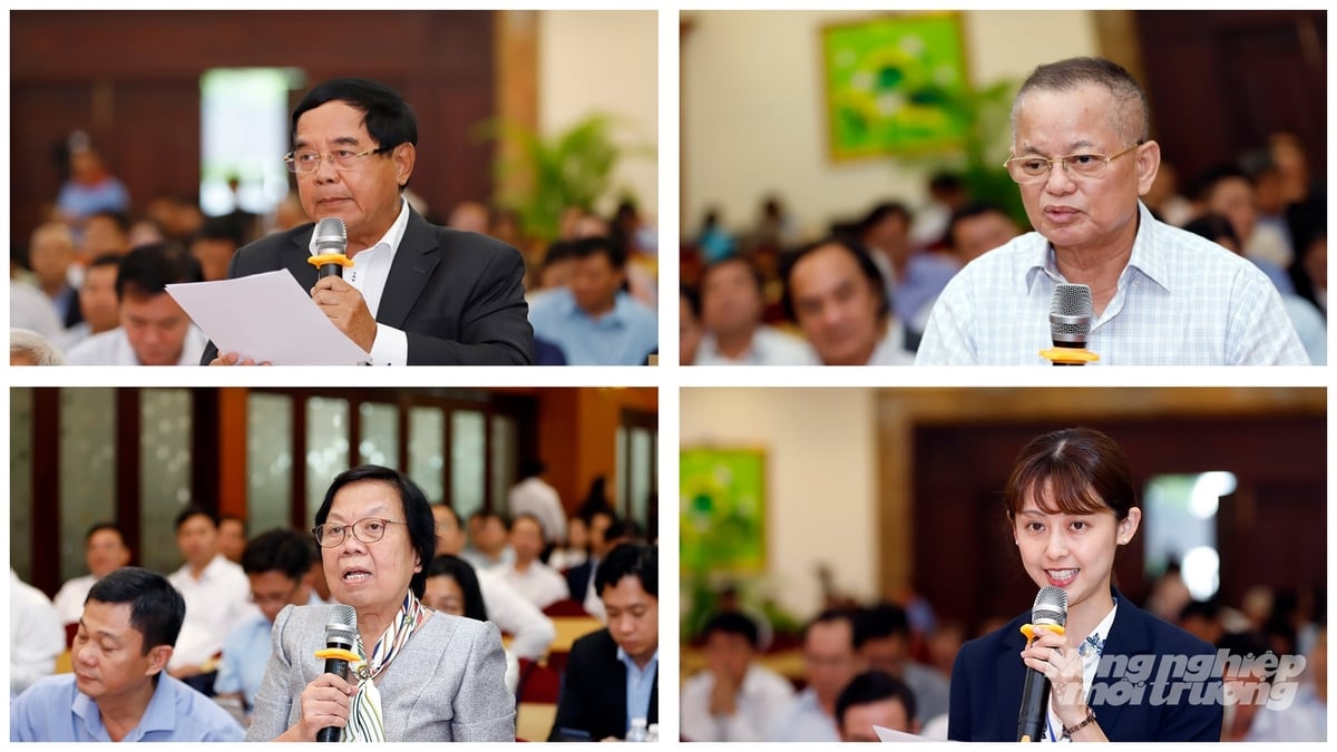 Các đại biểu tham dự và phát biểu tại Hội nghị với các hiệp hội ngành hàng về thúc đẩy xuất khẩu nông, lâm, thủy sản 6 tháng cuối năm 2026. Ảnh: Khương Trung.