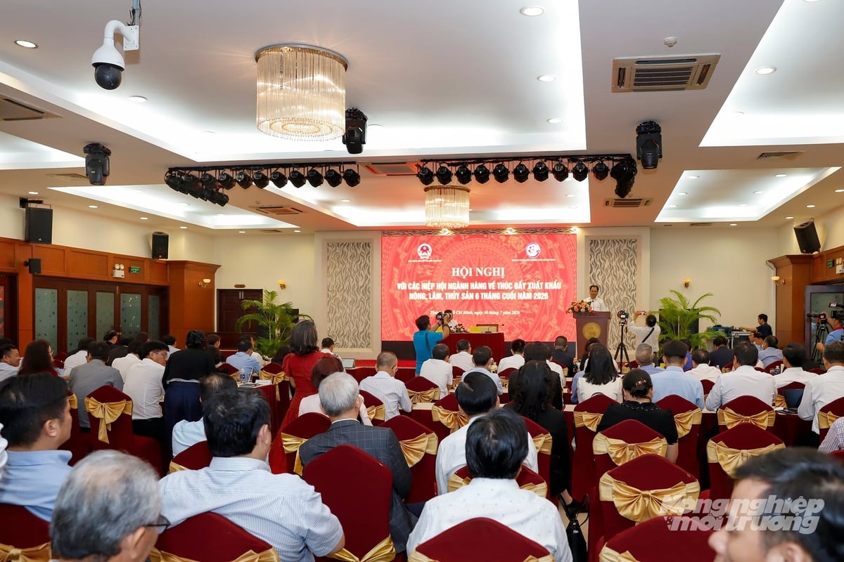 Toàn cảnh Hội nghị với các hiệp hội ngành hàng về thúc đẩy xuất khẩu nông, lâm, thủy sản 6 tháng cuối năm 2026. Ảnh: Khương Trung.