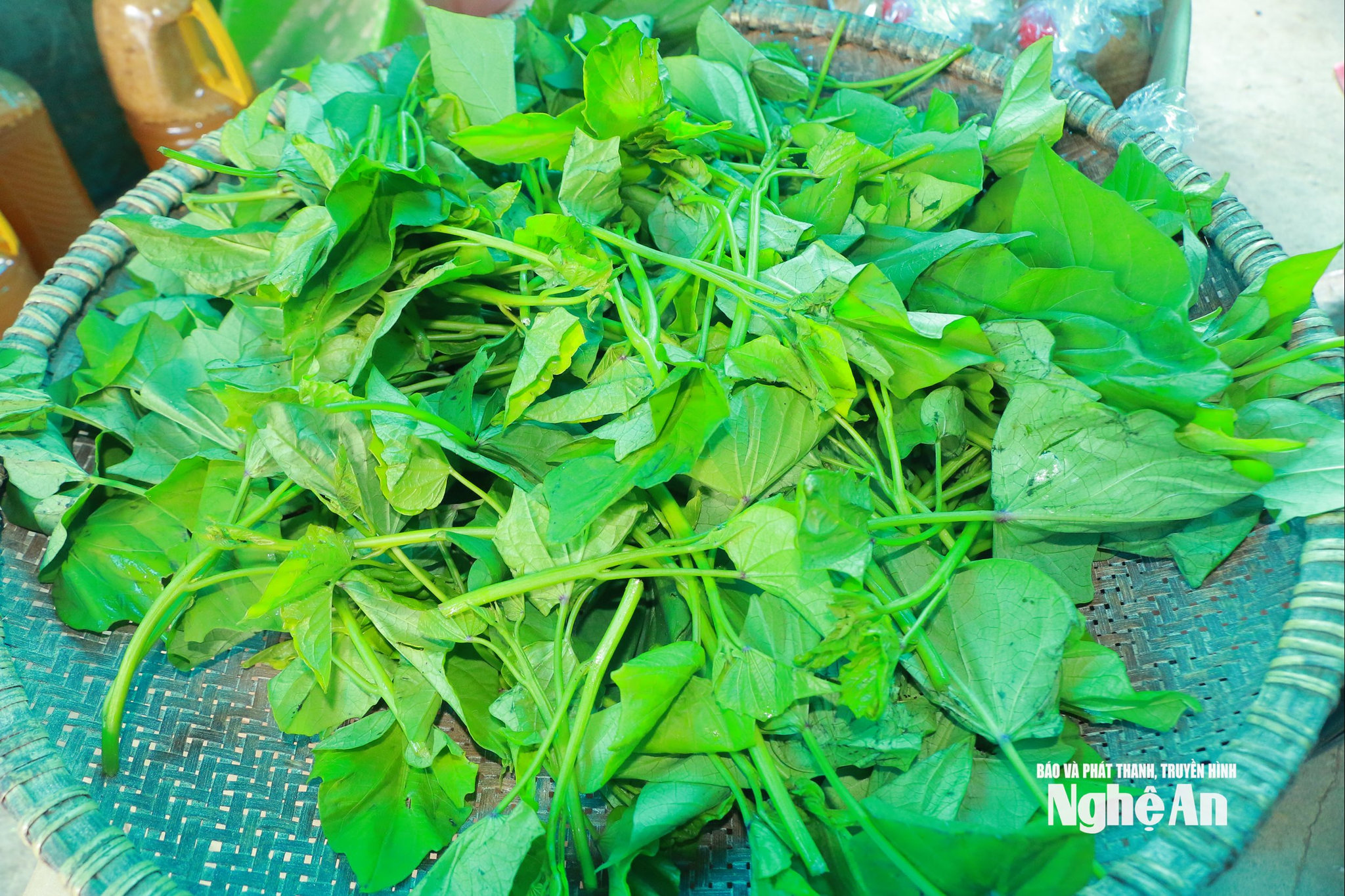 Nước tương chấm với rau khoai luộc, rau muống luộc trở thành một món ăn dân dã đậm đà. Ảnh KL