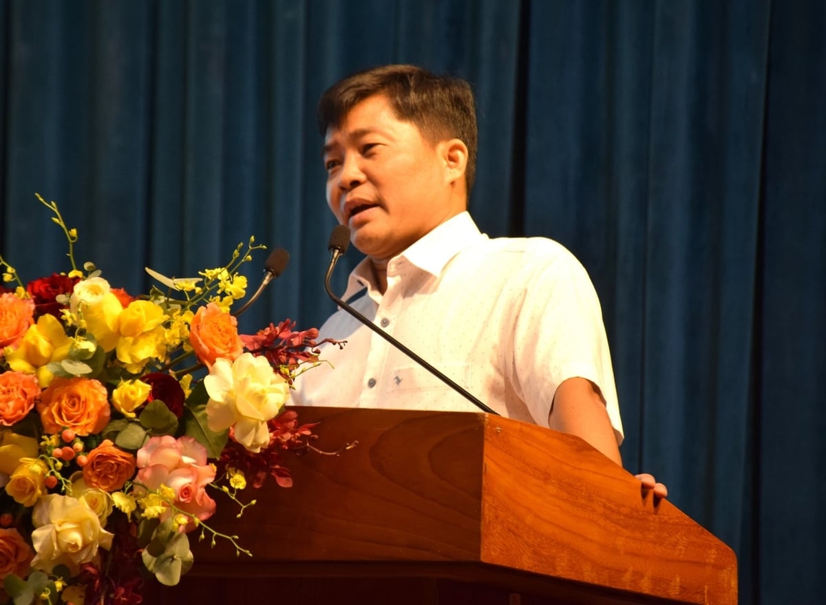 Ông Trần Quốc Khánh, Phó Giám đốc Sở Nông nghiệp và Môi trường Gia Lai, phát biểu tại hội nghị. Ảnh: V.Đ.T. Ông Trần Quốc Khánh, Phó Giám đốc Sở Nông nghiệp và Môi trường Gia Lai, phát biểu tại hội nghị. Ảnh: V.Đ.T.